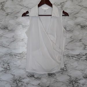 White House Black Market Faux Wrap Blouse Tank